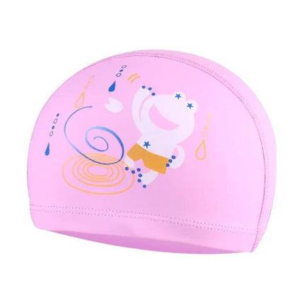 Kids Waterproof PU Coated Swimming Cap Frog Pattern | Syndmart