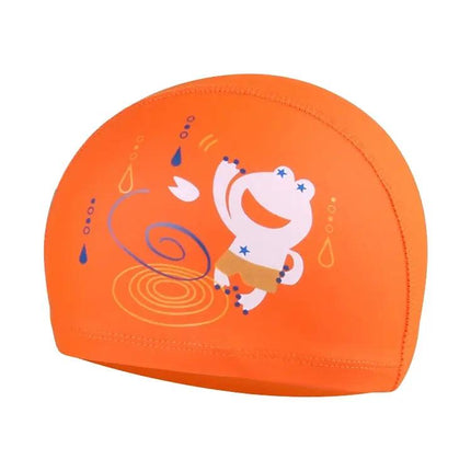 Kids Waterproof PU Coated Swimming Cap Frog Pattern | Syndmart
