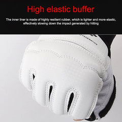 Half-Finger Boxing and Taekwondo Training Gloves for Adults - PU Leather Sparring Sandbag Fitness Gear