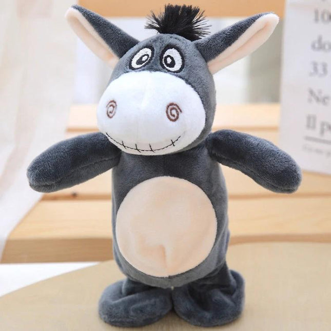 Cute Plush Donkey Toy for Children's Playtime at Home - gray electronic plush donkey with music and cuddly soft body
