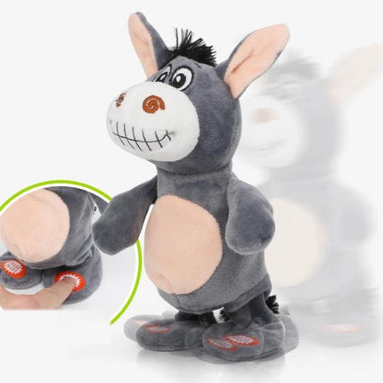 Cute Plush Donkey Toy for Children's Playtime at Home electronic soft grey plush donkey that sings and moves, cuddly companion for kids