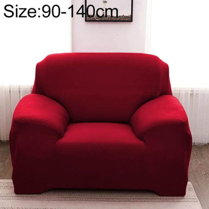 Sofa Cover Set With Pillowcase For Single And Two Seater in deep red fitted on single armchair protecting upholstery and blending with modern decor