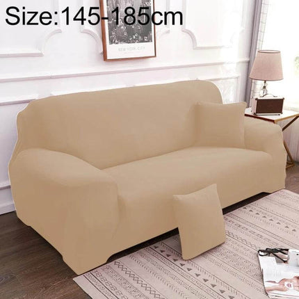 Sofa Cover Set With Pillowcase For Single And Two Seater beige fitted protective cover on sofa with matching pillowcase