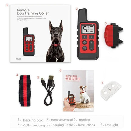 Dog Training Collar for Everyday Walks and Home Obedience - remote training kit with receiver, remote, collar strap, USB cable and instructions
