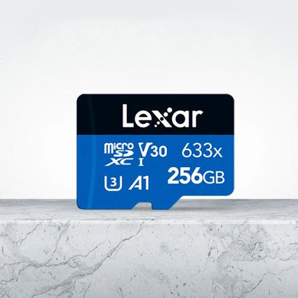 Lexar 633x 256GB TF Card for Mobile and Camera Storage - blue microSD card for 4K video, mobile and camera memory expansion