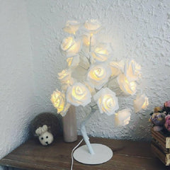 Heart-Shaped Rose Night Light Table Lamp for Girls' Room Decoration, AC 220V