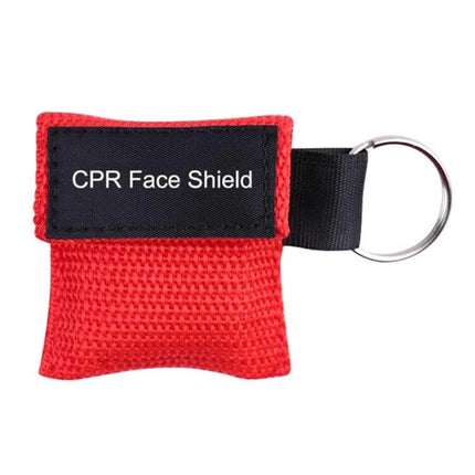 Compact CPR Face Shield Mask with Key Ring for Emergencies compact red pouch keyring for on-the-go CPR protection