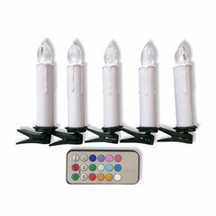 2 cajas de velas LED con clip para decoración de árbol de Navidad, velas con control remoto para el día de San Valentín