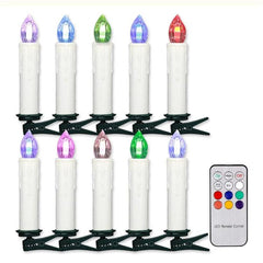 2 cajas de velas LED con clip para decoración de árbol de Navidad, velas con control remoto para el día de San Valentín