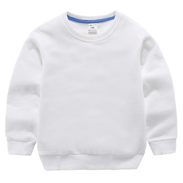 Children's Autumn Solid Color Cotton Pullover Sweatshirt, Sizes 100cm and 110cm