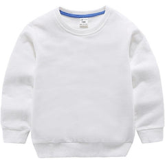 Kids' Cozy Solid Color Pullover Sweatshirt for Autumn