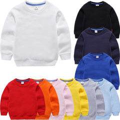 Kids' Cozy Solid Color Pullover Sweatshirt for Autumn