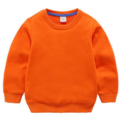 Kids' Cozy Solid Color Pullover Sweatshirt for Autumn