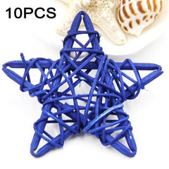 Set of 10 Colorful 6cm Rattan Straw Stars for Festive DIY Home Decor