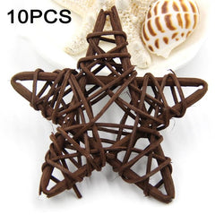 Set of 10 Colorful 6cm Rattan Straw Stars for Festive DIY Home Decor