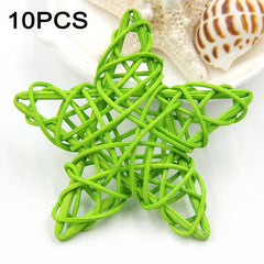 Set of 10 Colorful 6cm Rattan Straw Stars for Festive DIY Home Decor