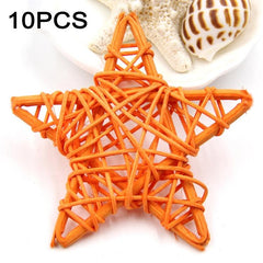 Set of 10 Colorful 6cm Rattan Straw Stars for Festive DIY Home Decor