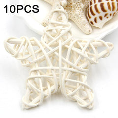 Set of 10 Colorful 6cm Rattan Straw Stars for Festive DIY Home Decor