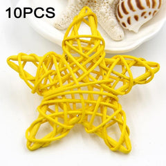 Set of 10 Colorful 6cm Rattan Straw Stars for Festive DIY Home Decor