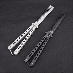 Stainless Steel Butterfly Training Knife Practice Comb (Unsharpened)