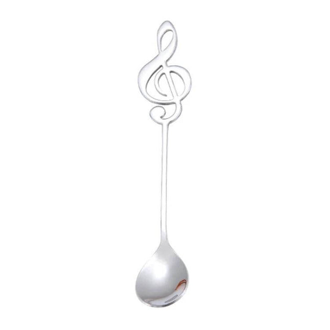 Musical Note Spoon Stainless Steel Coffee Stirring Spoon - mirror-polished treble clef stirring spoon for cafes, bars, restaurants and tea service