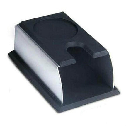 Stainless Steel Espresso Tamper Stand For Home Barista Use - stainless steel body with silicone top keeps tamper off countertop and within reach