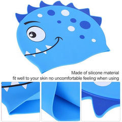 Kids Fun Dinosaur Silicone Swimming Cap for Comfort and Style