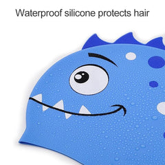 Kids Fun Dinosaur Silicone Swimming Cap for Comfort and Style