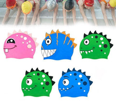 Kids Fun Dinosaur Silicone Swimming Cap for Comfort and Style