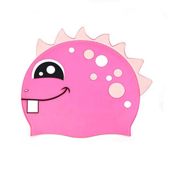 Kids Fun Dinosaur Silicone Swimming Cap for Comfort and Style