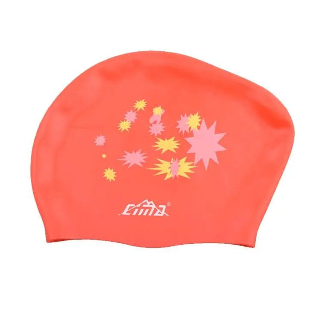 Silicone Waterproof Long Hair Swimming Cap Printed For Women | Syndmart