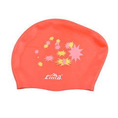 Vibrant Printed Silicone Swim Cap for Long Hair - Waterproof and Non-Slip