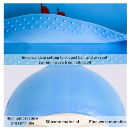 Silicone Waterproof Long Hair Swimming Cap Printed For Women | Syndmart