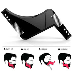 Beard Styling Tool with Double-sided Comb and Molding Template for Perfect Grooming