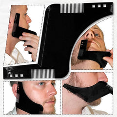 Beard Styling Tool with Double-sided Comb and Molding Template for Perfect Grooming