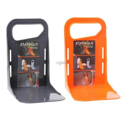 Car Trunk Fixed Partition Bracket Keeps Items From Shifting - gray and orange stayhold mini trunk organizers with handle and adhesive base