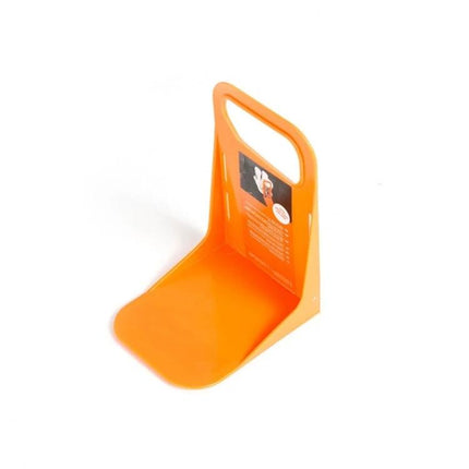 Car Trunk Fixed Partition Bracket Keeps Items From Shifting orange single bracket shown upright with sticky base to secure bottles and small items