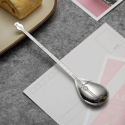 Stainless Steel Coffee Mixing Spoon Guitar Shaped - titanium plated 304 stainless steel musical instrument stirring spoon for coffee and desserts