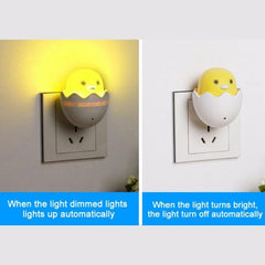 Cute Yellow Duck LED Night Light with Light Control Sensor - US Plug, Perfect for Bedroom and Holiday Decor