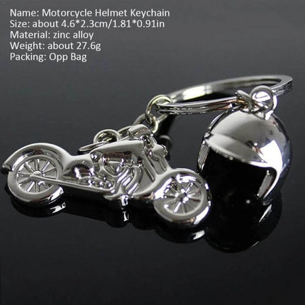 Motorcycle Helmet Keychain for Everyday Keys Silver - silver zinc alloy motorcycle and helmet keychain for house or car keys