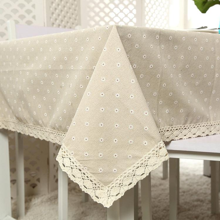 Chic Lace and Linen Table Cover for Coffee Tables - Perfect for Any Occasion