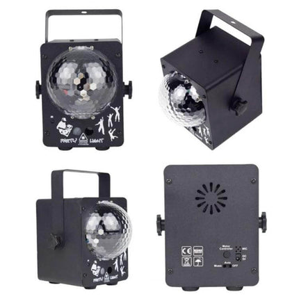 Crystal Magic Ball Laser Lights For Home Ambience And Parties compact black disco projector with rotating faceted crystal dome