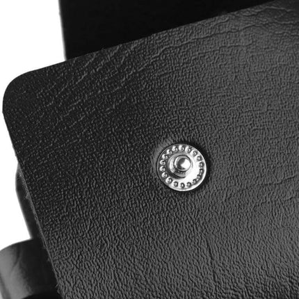 PU Leather Car Key Cover 2 Pack For Everyday Key Storage - close-up of black PU leather cover with metal snap button