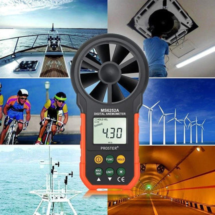 Peakmeter Digital Anemometer for Wind Speed and Air Volume Measurement handheld device measuring wind speed on boats, fans, wind turbines and indoor vents
