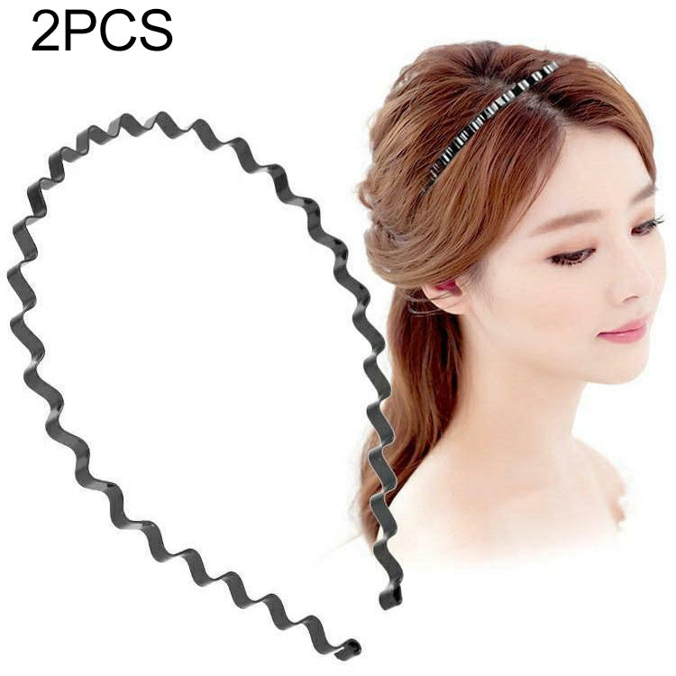 2pcs Unisex Simple Wavy Hair Head Hoop Band Sport Headband Hair accessories