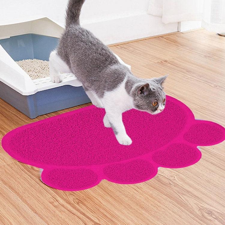 Claw-Designed Anti-Slip Cat Litter Mat - Durable PVC Pet Placemat for Easy Clean-Up