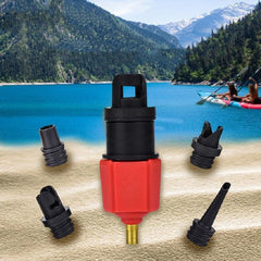 Universal Inflatable Paddle Board Air Valve Adapter with Versatile Nozzles and Car Pump Compatibility