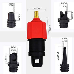 Universal Inflatable Paddle Board Air Valve Adapter with Versatile Nozzles and Car Pump Compatibility