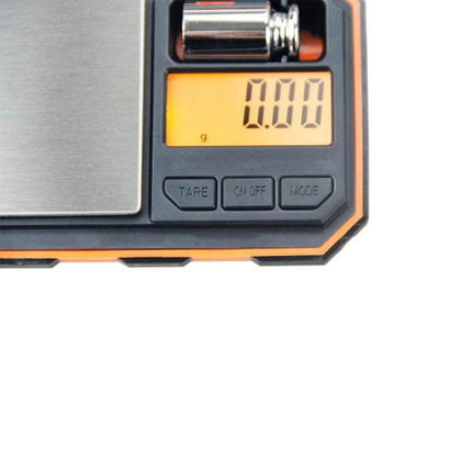 Mini Precision Digital Scale For Gold And Jewelry At Home - compact desktop scale with 58×58mm stainless pan, LCD display and tare/on-off/mode buttons