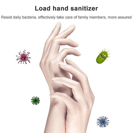 Essential Automatic Soap Dispenser for Daily Home Hygiene showing touch-free hand sanitizing with hands and germ icons